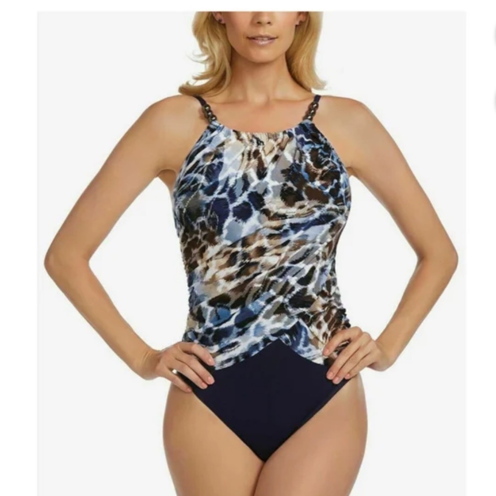 Magicsuit Lisa Slimming One-Piece Swimsuit - Pebbles - Sz 12 - NWT